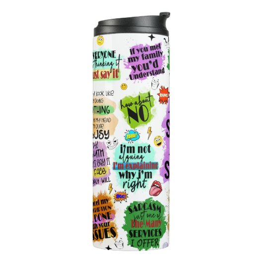 Modern grappig sarcastisch thermosbeker (Gedraaid links)