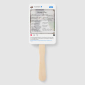 Modern grappig social media bruiloft programma handwaaier (Achterkant)