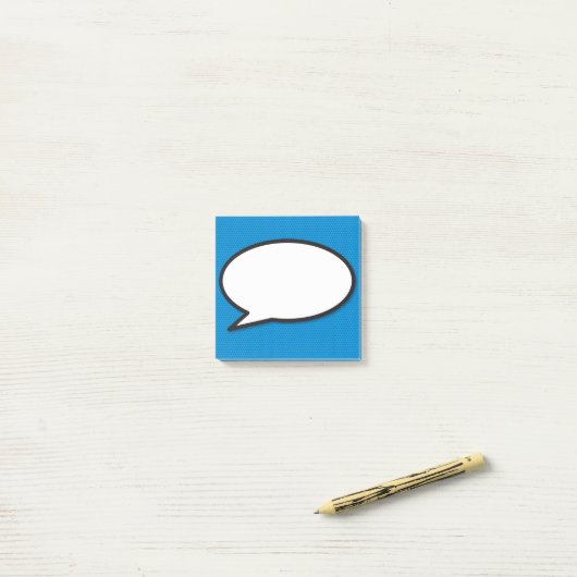 Modern grappig stripverhaal Bubble Blue Post-it® Notes (Op bureau)