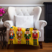 Modern Grappig Uniek Notenkraker Geel Kerst Sherpa Deken