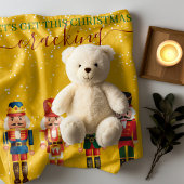 Modern Grappig Uniek Notenkraker Geel Kerst Sherpa Deken