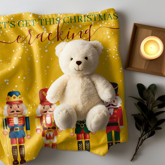 Modern Grappig Uniek Notenkraker Geel Kerst Sherpa Deken