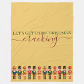 Modern Grappig Uniek Notenkraker Kerst Goud Fleece Deken (Voorkant)