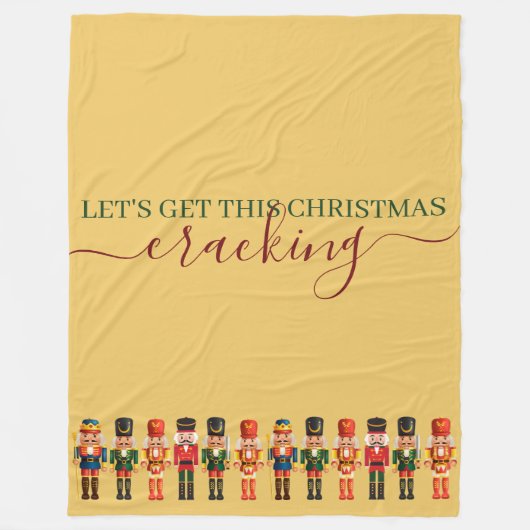 Modern Grappig Uniek Notenkraker Kerst Goud Fleece Deken (Voorkant)