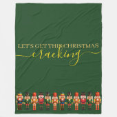 Modern Grappig Uniek Notenkraker Kerst Groen Fleece Deken (Voorkant)