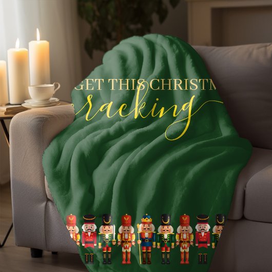 Modern Grappig Uniek Notenkraker Kerst Groen Fleece Deken