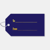 Modern grappige knuffelige Kerstmis gouden rendier Cadeaulabel (Achterkant Horizontaal)