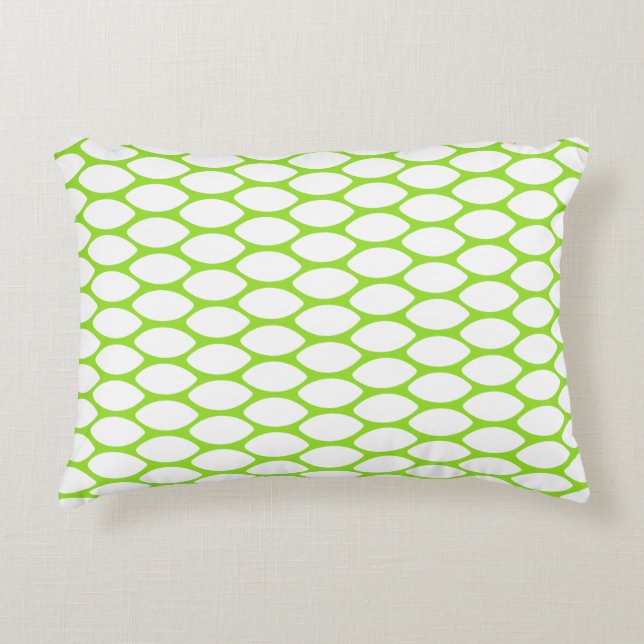 Modern grass Green White Pattern Accent Pillow Accent Kussen (Voorkant)