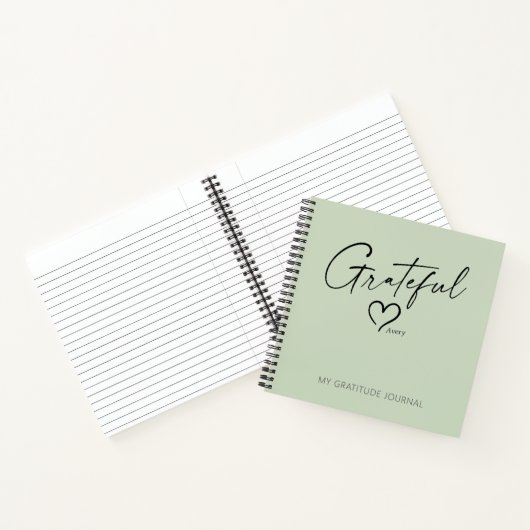 Modern Gratitude Journal Grateful Heart Ink Script Notitieboek (Binnen)