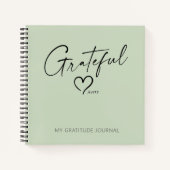 Modern Gratitude Journal Grateful Heart Ink Script Notitieboek (Voorkant)