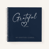 Modern Gratitude Journal Grateful Heart Ink Script Notitieboek (Voorkant)