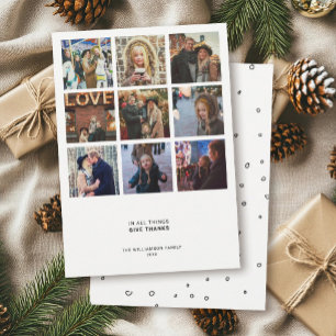 Modern Gratitude Quote   9 Eenvoudige fotocollage Feestdagenkaart