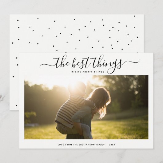 Modern Gratitude-script | Foto-vakantie-Stippen Feestdagenkaart (Voorkant / Achterkant)