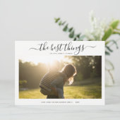 Modern Gratitude-script | Foto-vakantie-Stippen Feestdagenkaart (Staand voorkant)