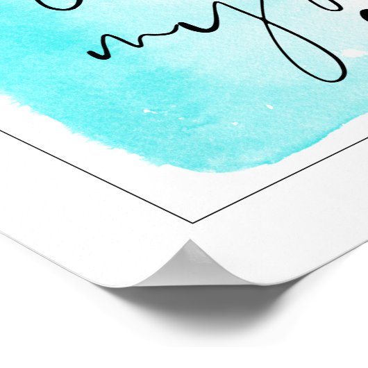 Modern Gratitude-Waterverf Blauwgroen Poster (Hoek)