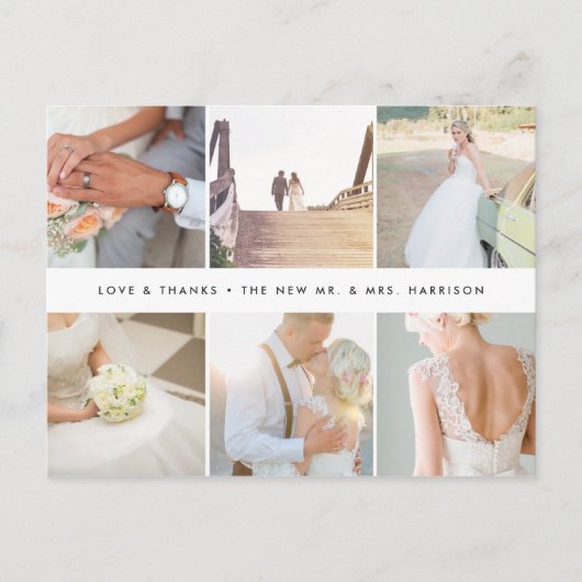 Modern Gratitude | Weddenfoto collage Hartelijk da Briefkaart (Voorkant)