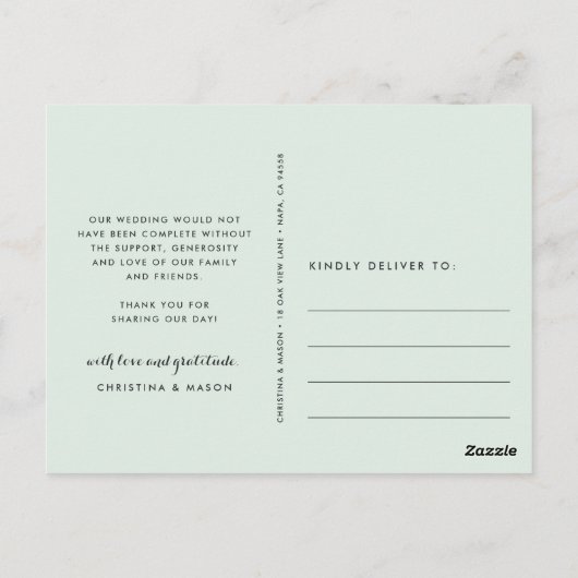 Modern Gratitude | Weddenfoto collage Hartelijk da Briefkaart (Achterkant)