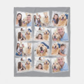 Modern Gray 12 Foto Collage Fleece Deken (Voorkant)