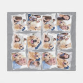 Modern Gray 12 Foto Collage Fleece Deken (Voorkant (Horizontaal))