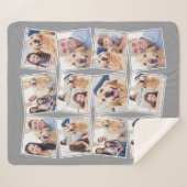 Modern Gray 12 Foto Collage Sherpa Deken (Voorkant (horizontaal))