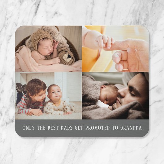 Modern Gray 4 Fotocollage voor opa Muismat