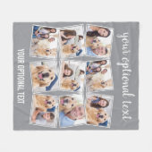 Modern Gray 9 Foto Collage Fleece Deken (Voorkant (Horizontaal))