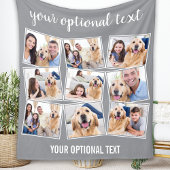 Modern Gray 9 Foto Collage Fleece Deken