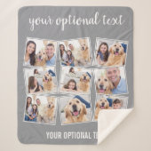 Modern Gray 9 Foto Collage Sherpa Deken (Voorkant)