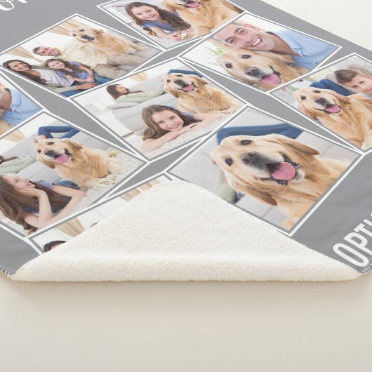 Modern Gray 9 Foto Collage Sherpa Deken (3/4)