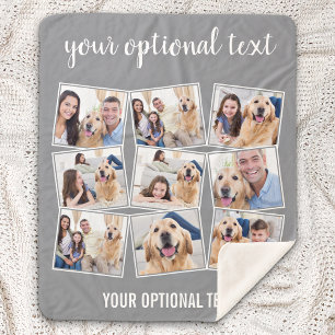 Modern Gray 9 Foto Collage Sherpa Deken