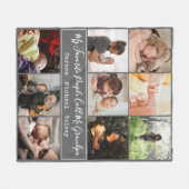Modern Gray 9 Photo Collage voor opa Fleece Deken (Voorkant (Horizontaal))