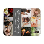 Modern Gray 9 Photo Collage voor opa Magneet (Horizontaal)
