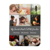 Modern Gray 9 Photo Collage voor opa Magneet (Verticaal)