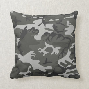 Modern Gray Abstract Camouflage Kussen