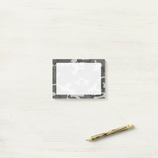 Modern Gray Abstract Camouflage Post-it® Notes (Op bureau)