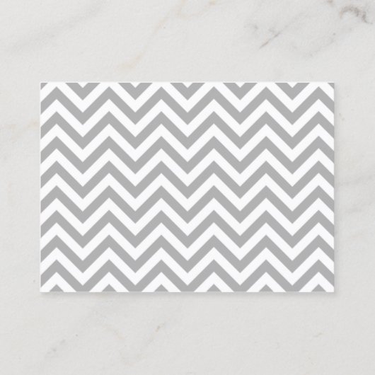 Modern Gray and White Chevron Pattern Visitekaartje (Achterkant)