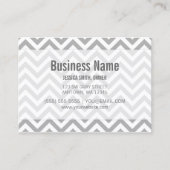 Modern Gray and White Chevron Pattern Visitekaartje (Voorkant)