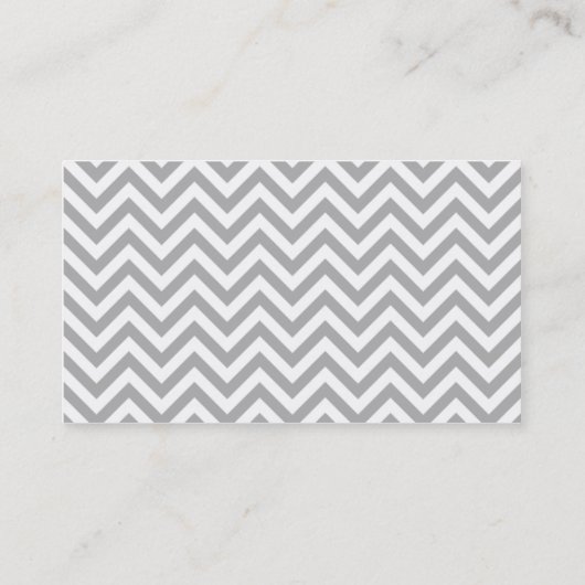 Modern Gray and White Chevron Pattern Visitekaartje (Achterkant)