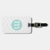 Modern Gray and White Chevron Personalized Bagagelabel (Voorkant horizontaal)
