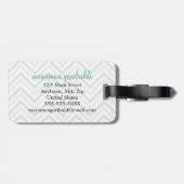 Modern Gray and White Chevron Personalized Bagagelabel (Achterkant horizontaal)