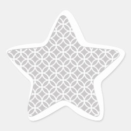 Modern Gray and White Patterned Star Stickers