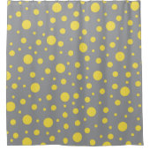 Modern Gray and Yellow Polka Dots Douchegordijn (Voorkant)
