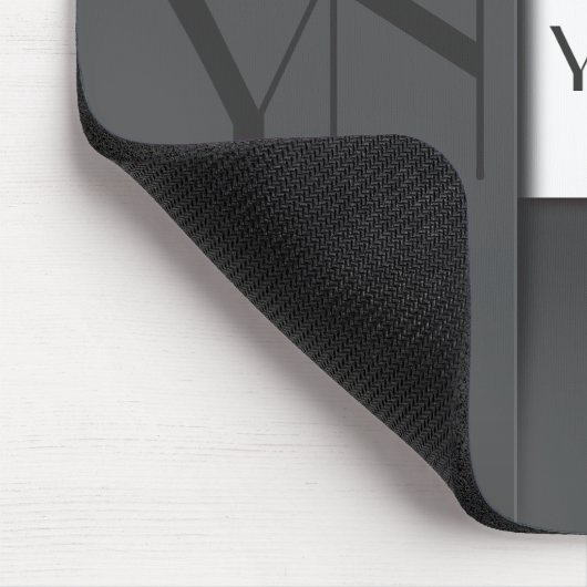 Modern Gray Anthracite Monogram Name - Mousepad Muismat (Hoek)