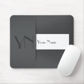 Modern Gray Anthracite Monogram Name - Mousepad Muismat (Met muis)