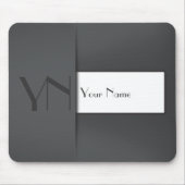 Modern Gray Anthracite Monogram Name - Mousepad Muismat (Voorkant)