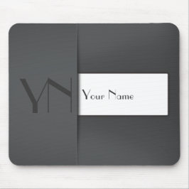 Modern Gray Anthracite Monogram Name - Mousepad Muismat