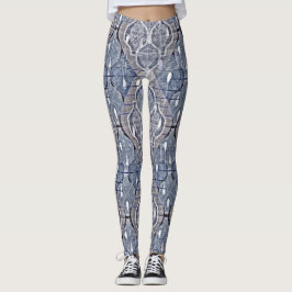 Modern Gray Atomic Ogee Contemmodern Leggings