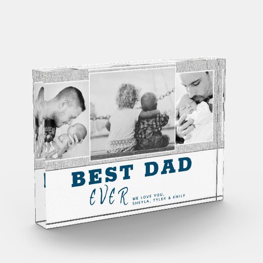 Modern Gray Best Father's Day 3 Fotoblokken (Links)