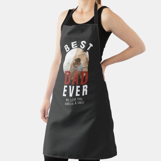 Modern Gray Best Pap Ever Vader Day Round Foto Schort (Insitu)