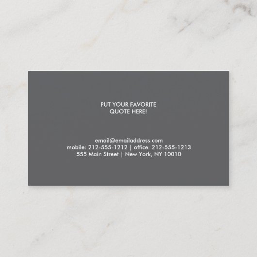 MODERN GRAY BIRD Designer Visitekaartje (Achterkant)